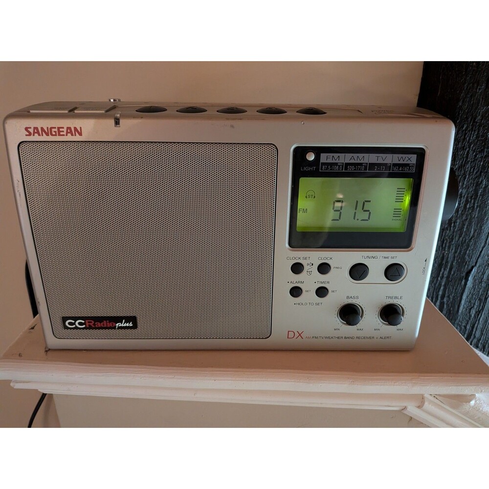 Sangean CCRadio Plus DX AM FM TV NOAA Weather Band Receiver Alert Clock Tested